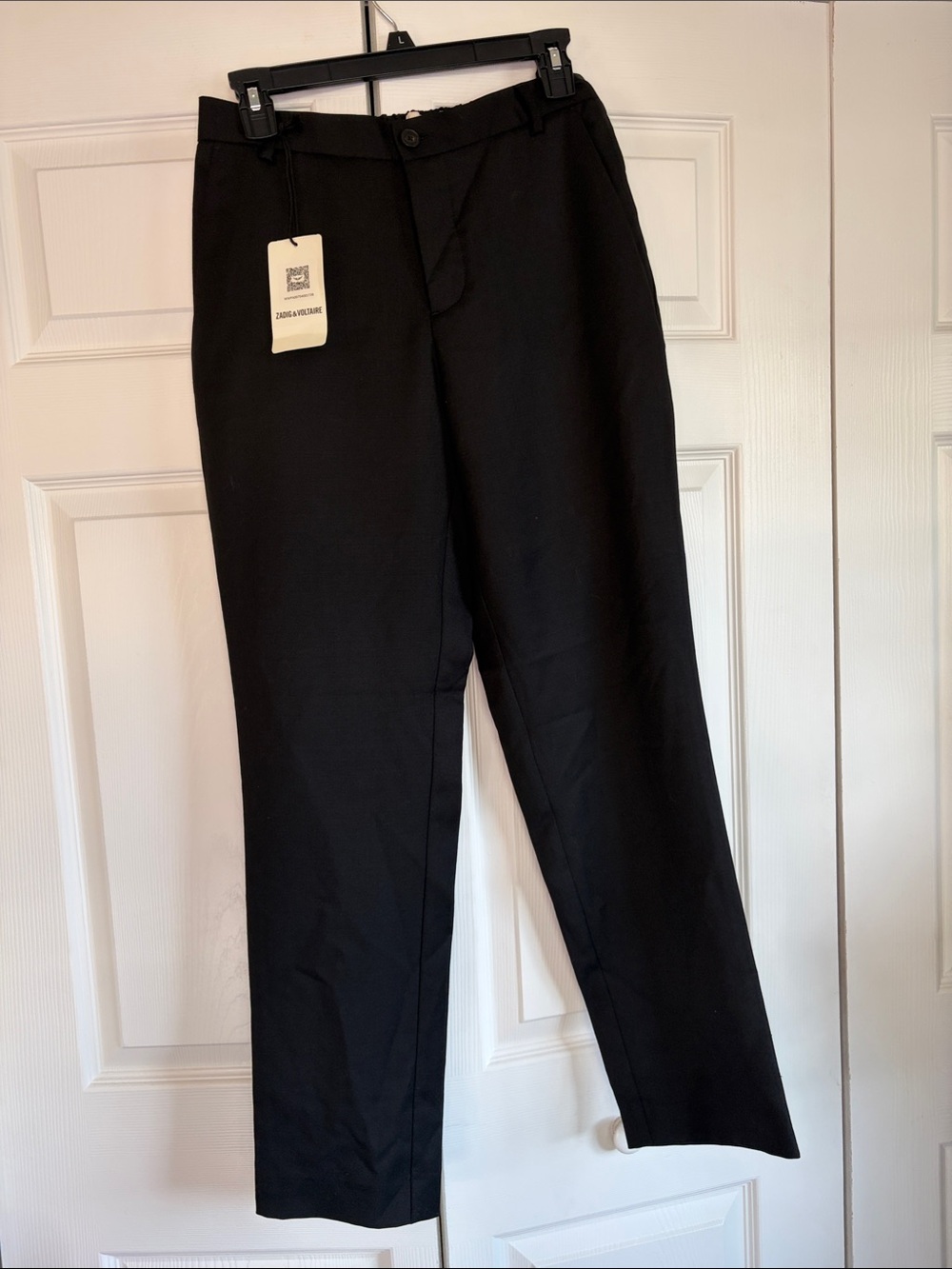 Zadig & Voltaire Pomelo Black Wool Dress Pants Trousers 38 US 6 NWT Minimalist